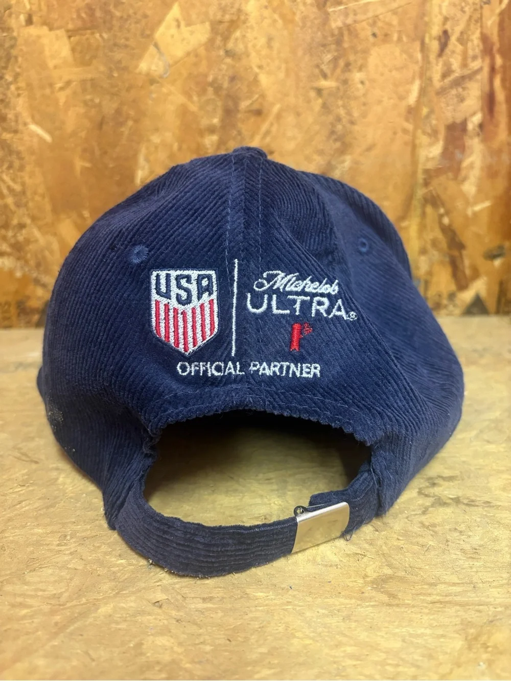 USA Embroidered Navy Corduroy Cap